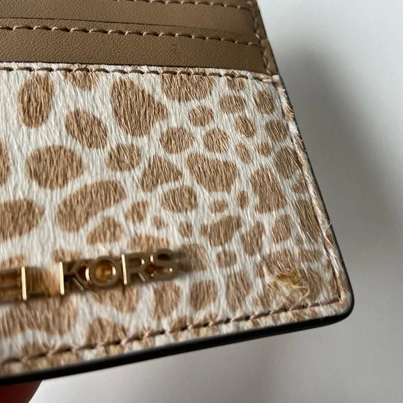 Michael Kors Tan and Cream Leopard Card Holder - Picture 2 of 6
